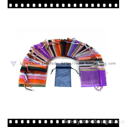 Colorful Beautiful Drawstring Jewelry Organza Bags Wholesale